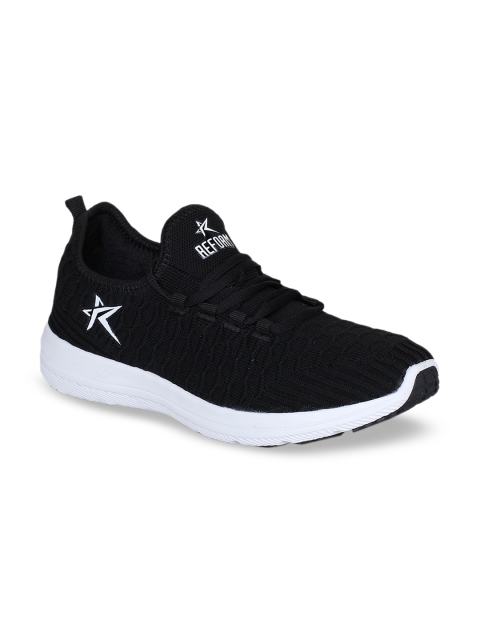 

REFOAM Men Black Flyknit Mesh Running Shoes