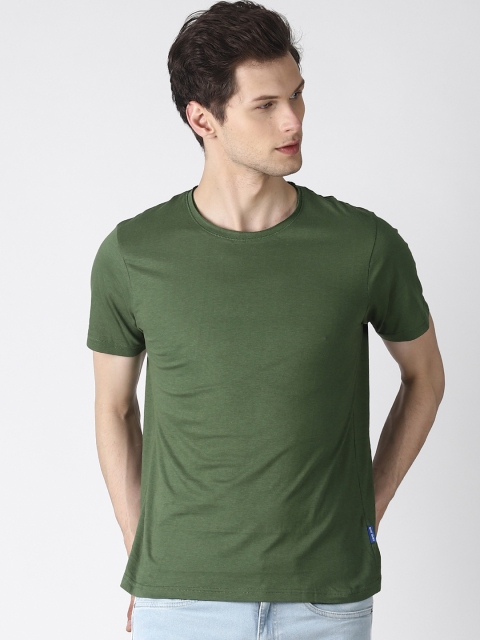 

Blue Saint Men Green Solid Round Neck T-shirt