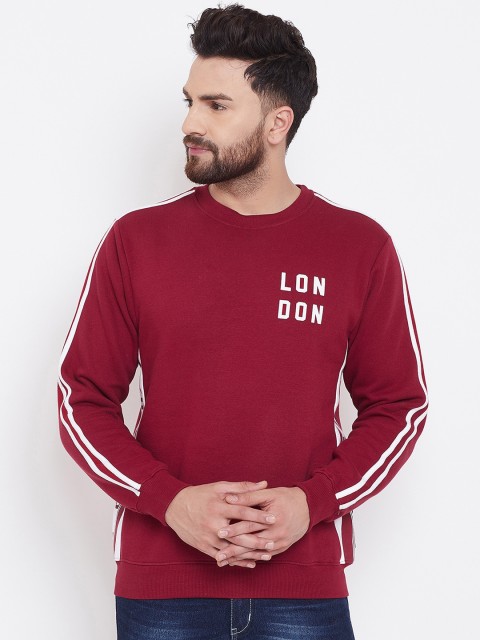 

Canary London Men Burgundy Printed Sweatshirt