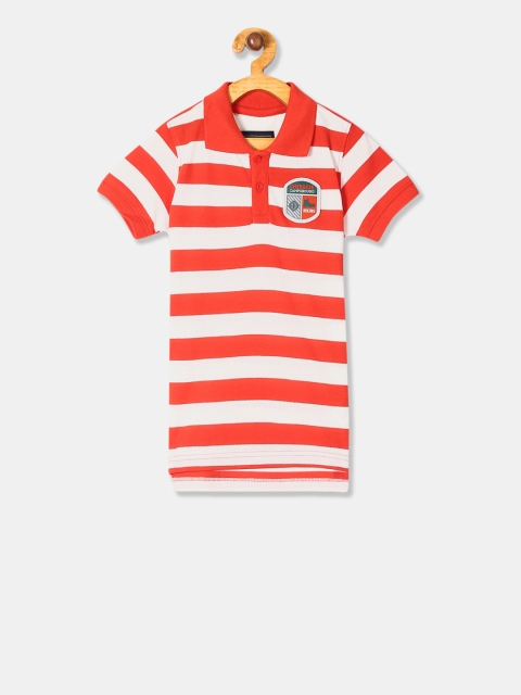 

Cherokee Boys Orange Striped Polo Collar T-shirt