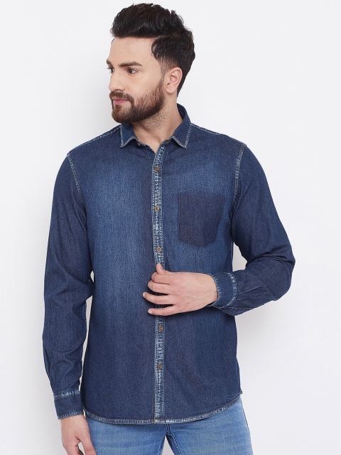 

Canary London Men Blue Smart Slim Fit Faded Casual Denim Shirt