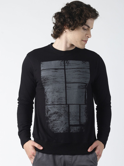 

SHELTR Men Black Printed Sweatshirt