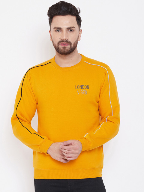 

Canary London Men Mustard Yellow Printed Sweatshirt