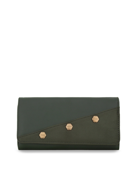 

Diana Korr Women Green Colourblocked Two Fold Wallet