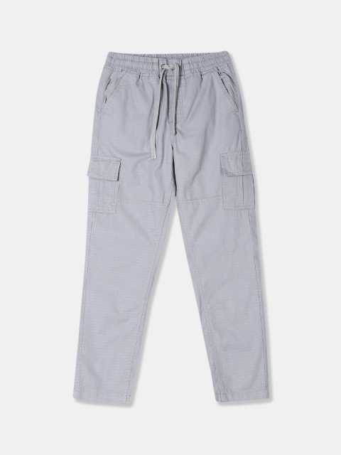 

Cherokee Boys Grey Regular Fit Solid Cargos