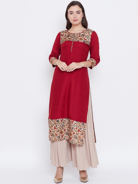 

rangeelo rajasthan Women Red Printed Straight Kurta