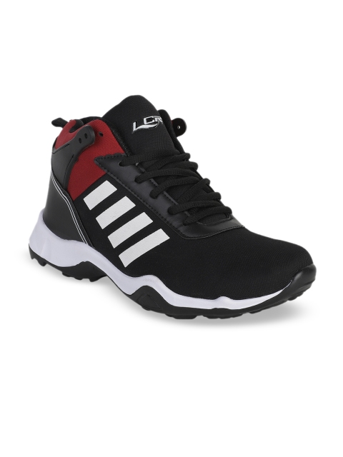 

Lancer Men Black & White Colourblocked Synthetic Mid-Top Sneakers