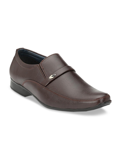 

Ferraiolo Men Brown Textured Formal Slip-Ons