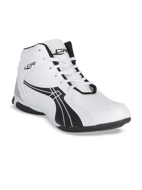 

Lancer Men White & Black Colourblocked Synthetic Mid-Top Sneakers