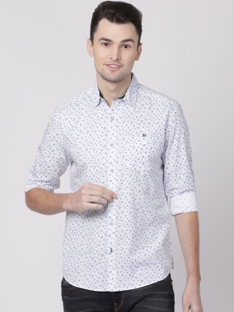 

Toss Winner Men White & Blue Regular Fit Printed Casual Shirt