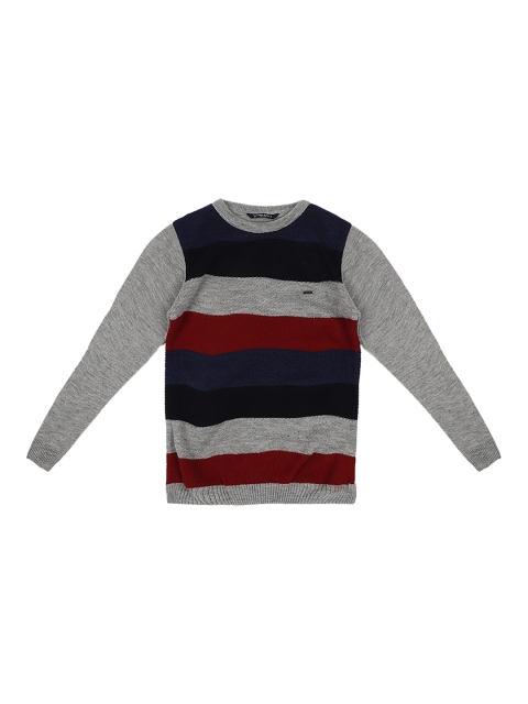 

Allen Solly Junior Boys Grey Striped Pullover Sweater