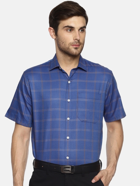 

Balista Men Blue Standard Tailored Fit Checked Formal Shirt