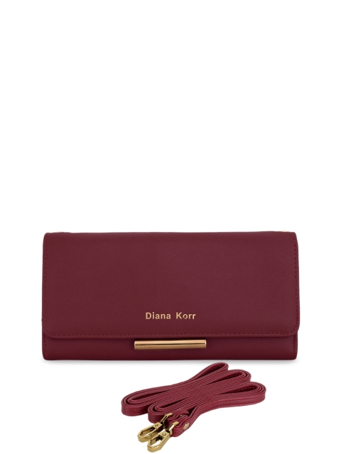 

Diana Korr Women Maroon Solid Two Fold Wallet