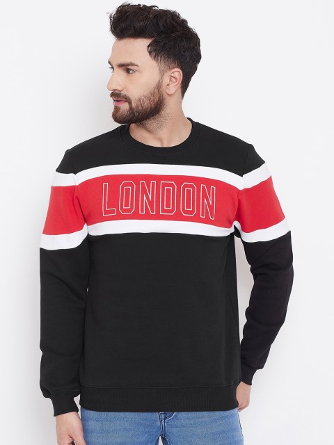 

Canary London Men Black & Red Colourblocked Sweatshirt