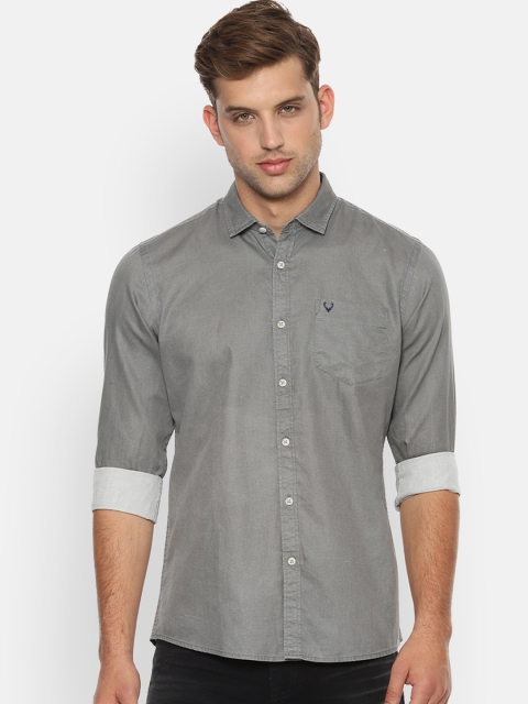 

Solly Jeans Co. Men Grey Regular Fit Solid Casual Shirt