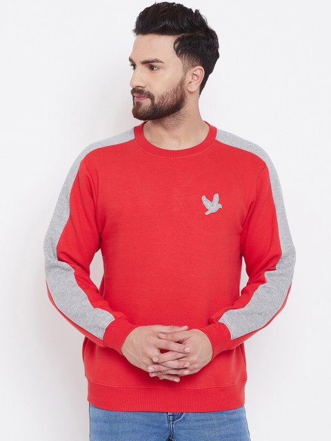 

Canary London Men Red & Grey Colourblocked Sweatshirt