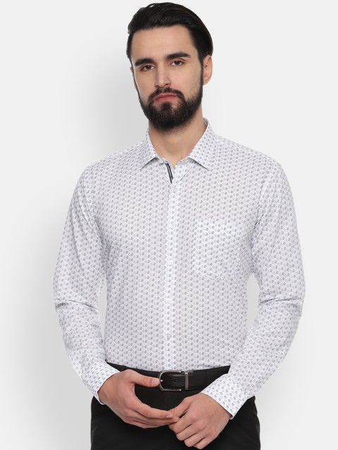 

Van Heusen Men White & Black Slim Fit Printed Formal Shirt