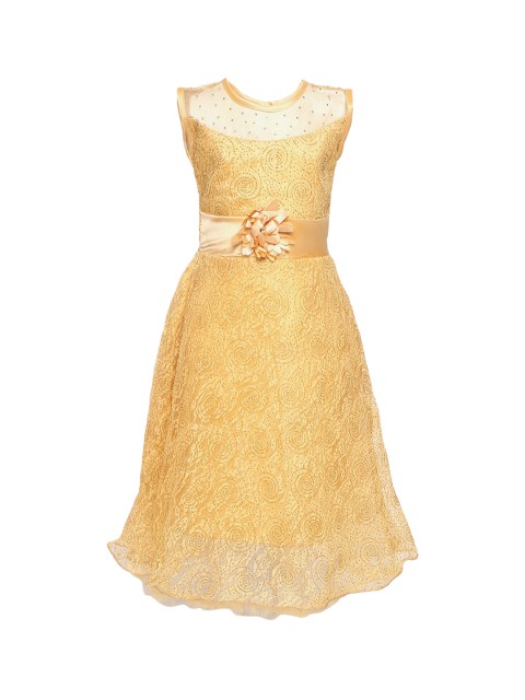 

Aarika Girls Beige Embellished A-Line Dress