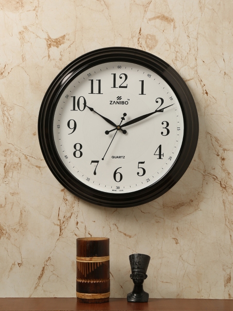 

ZANIBO White Round Solid 38 cm Analogue Wall Clock