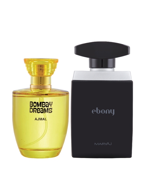 

Ajmal Unisex Set of 2 Fresh & Mild Perfumes 100ml Each, Yellow