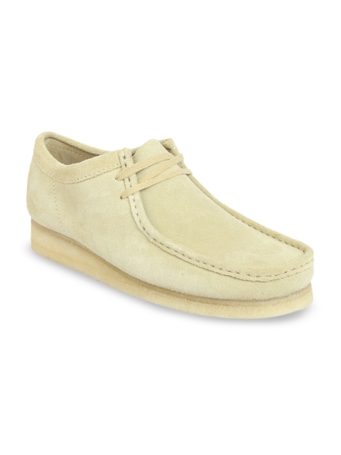 

Clarks Men Beige Suede Derbys