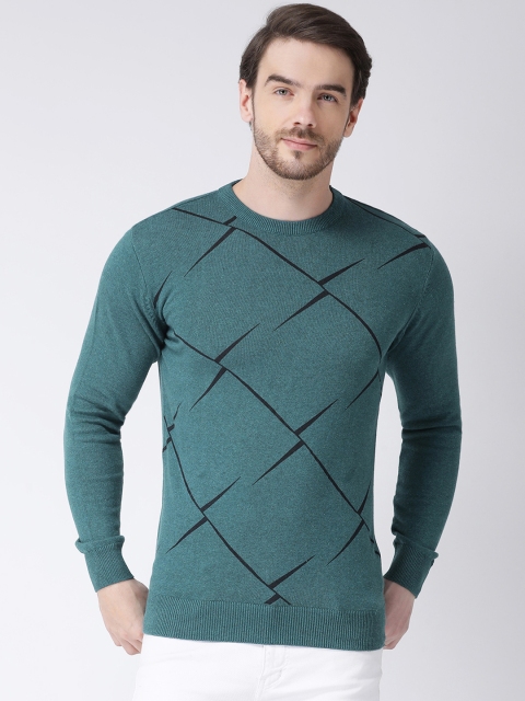 

COBB Men Green Solid Pullover Sweater