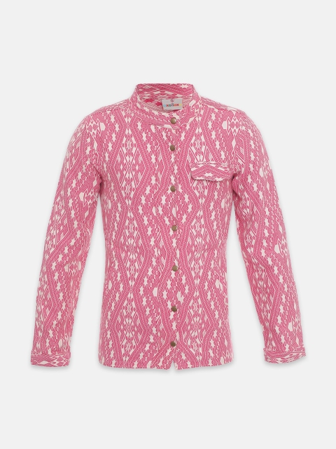 

Oxolloxo Girls Pink & White Printed Tailored Jacket