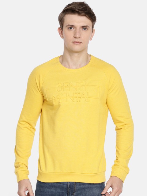 

BLISTON Men Yellow Self Design Sweatshirt