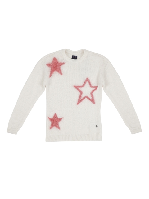 

Allen Solly Junior Girls White & Red Printed Pullover Sweater