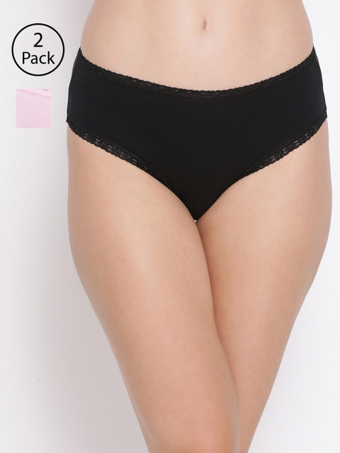 

Clovia Women Pack Of 2 Cotton Hipster Briefs COMPNC760S, Pink