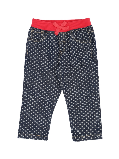 

Chirpie Pie by Pantaloons Girls Navy Blue & Red Printed Jeggings