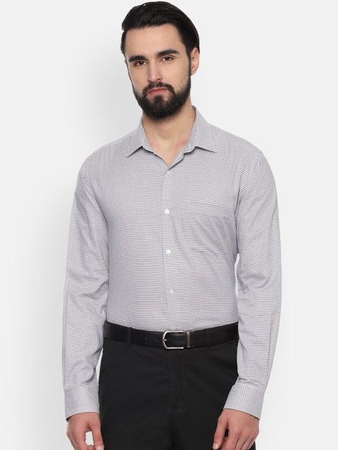 

Van Heusen Men Navy Blue & Grey Regular Fit Printed Formal Shirt