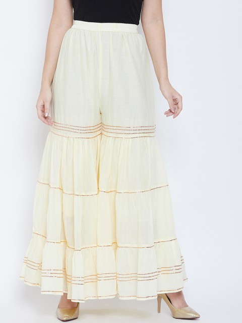 

Prakhya Women Off-White Flared Solid Sharara