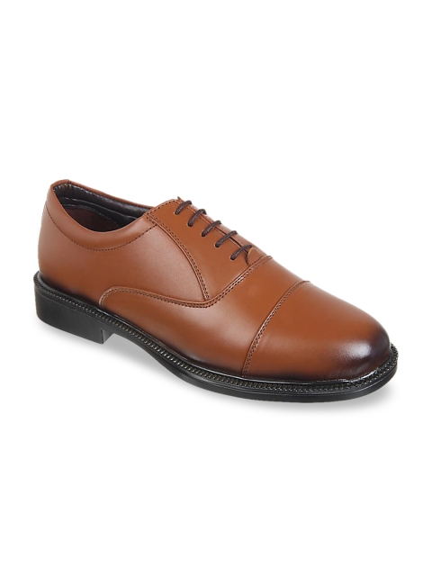 

Vardhra Men Tan Brown Solid Leather Formal Oxfords
