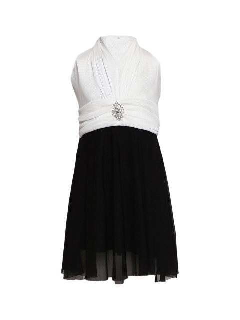 

Aarika Girls White Colourblocked A-Line Dress
