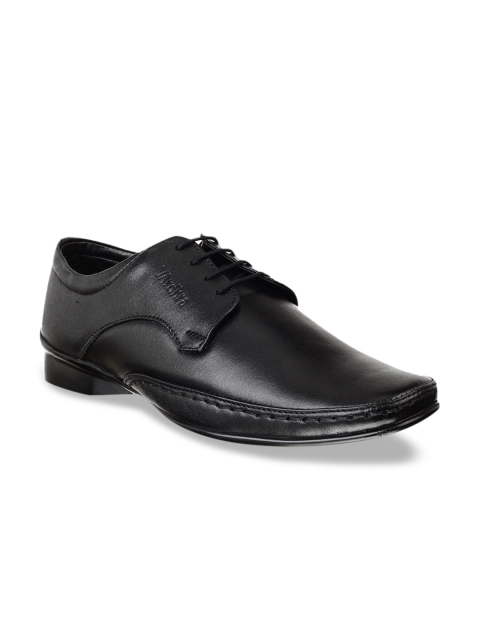 

Vardhra Men Black Solid Leather Formal Derbys
