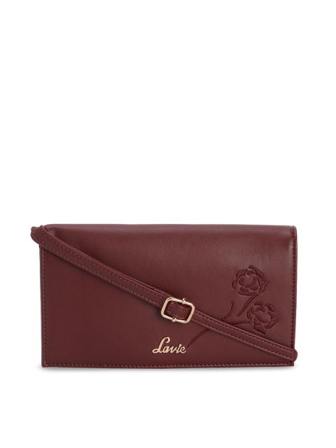 Lavie Women Red Textured Two Fold Wallet