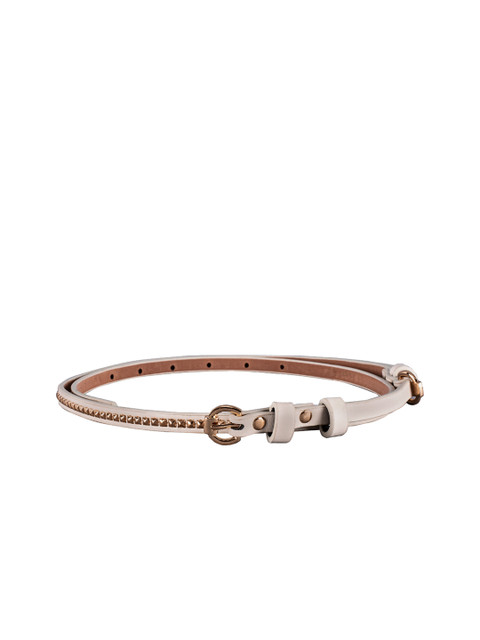 

BuckleUp Women White Embellished Belt