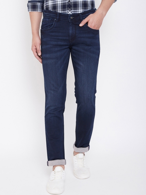 Canary London Men Navy Blue Skinny Fit Low-Rise Clean Look Stretchable Jeans