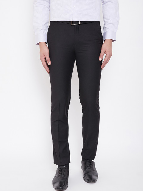

Canary London Men Black Smart Slim Fit Solid Formal Trousers