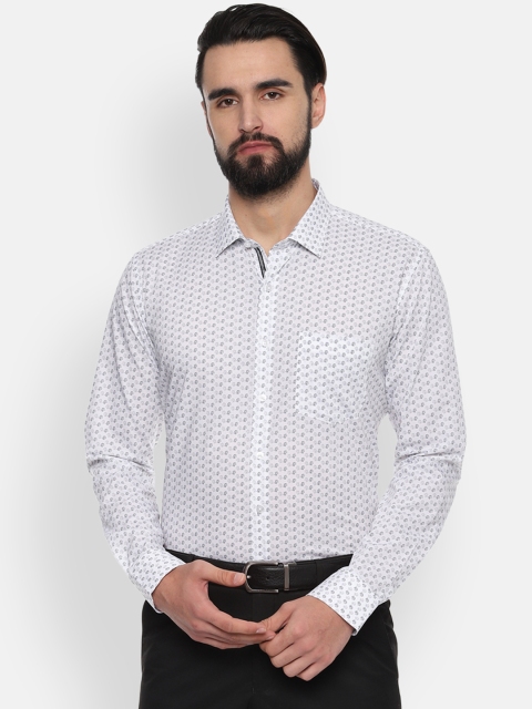 

Van Heusen Men White Slim Fit Printed Formal Shirt