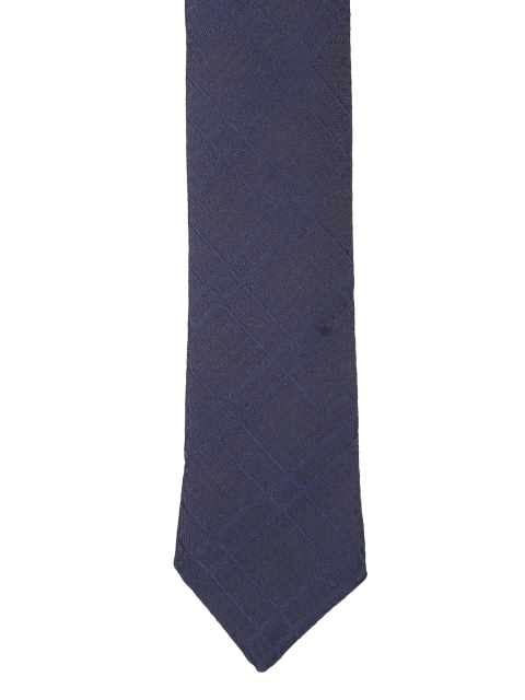 

V Dot Navy Blue Woven Design Broad Tie