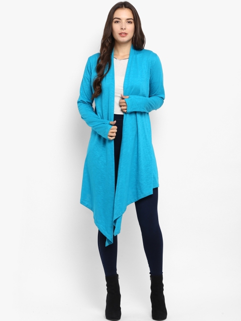 

Lady Stark Women Blue Solid Waterfall Shrug