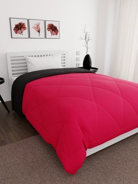 Stoa Paris Black & Pink Solid AC Room 210 GSM Single Bed Comforter