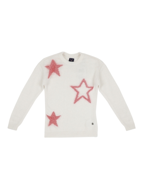 

Allen Solly Junior Girls White & Red Printed Pullover Sweater