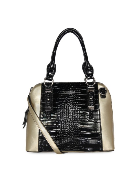 

ESBEDA Gold-Toned & Black Textured Handheld Bag