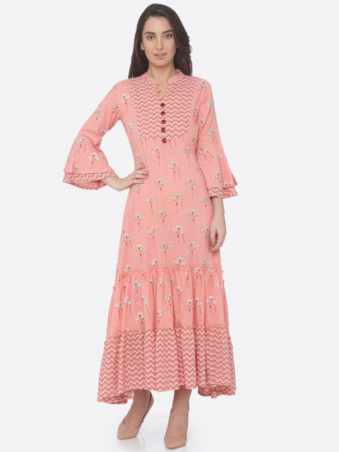 

RAISIN Women Pink Printed Ethnic Maxi Dress