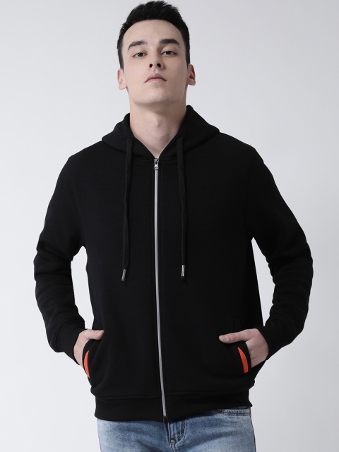

Club York Men Black Printed Hooded Sweatshirt