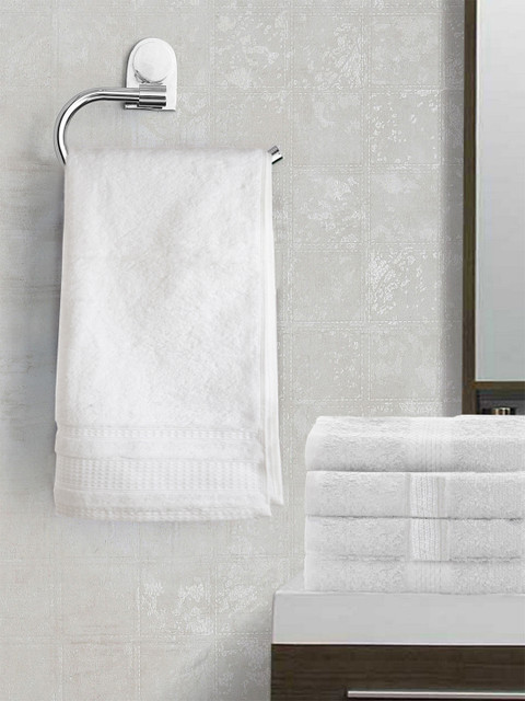 

Turkish Bath Set of 5 White Premium Cotton 550 GSM Hand Towels