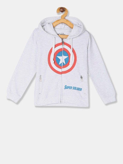 

Colt Boys Grey & Red Captain America Applique Detail Hooded Sweatshirt